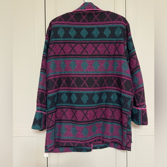 Vintage 1980’s Laura Michelle Bold Southwestern Geometric Knit Jacket - Picture 9 of 11